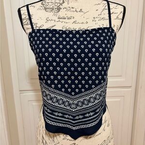 Garage Navy and White Floral Camisole